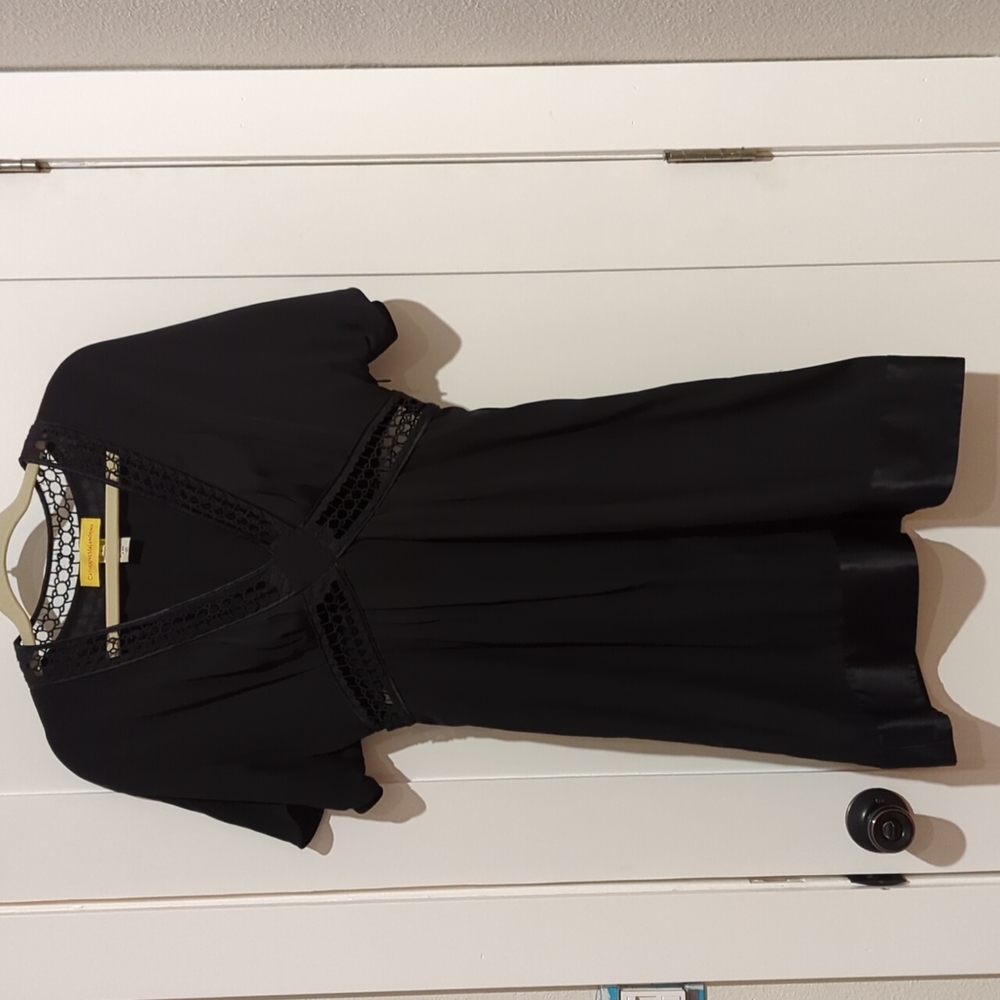Kimono Sleeve Dress with Cutouts- Catherine Malandrino, Size 6, Black